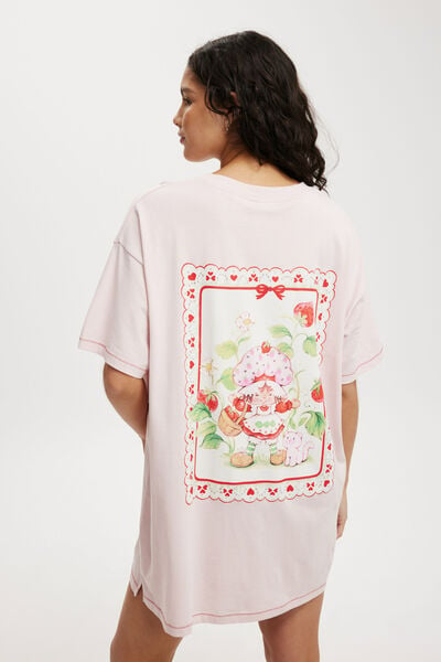 90S Graphic T-Shirt Nightie, LCN SSC/STRAWBERRY SHORTCAKE