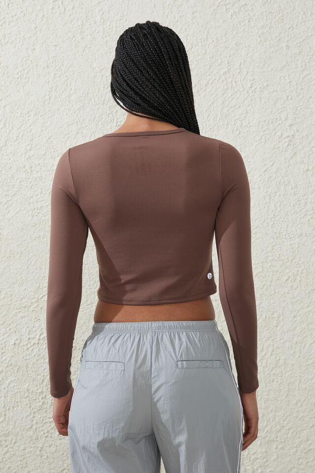 Ultra Soft Fitted Long Sleeve Top, DEEP TAUPE