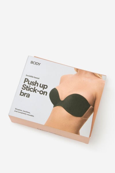 Stick  Em Up Higher Push-Up Bra, BLACK