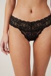 Everyday Lace Thong Brief, BLACK - alternate image 2