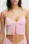 Broderie Longline Lace Tie Up Bralette, FRENCH FAIRYTALE - alternate image 2