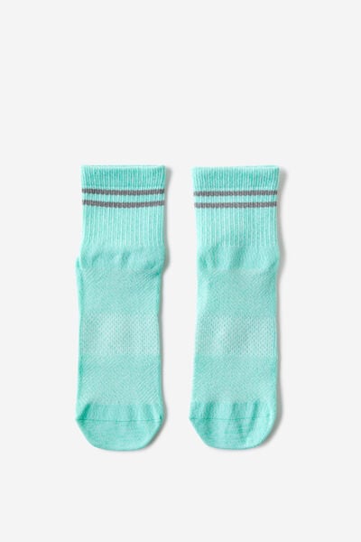 Performance Mid Crew Running Sock, ICE GREEN MARLE