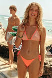 Slider Triangle Bikini Top, ORANGE STRIPE RIB - alternate image 1