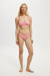 Organic Cotton Pointelle Bralette, LOLA CHECK RED/PINK - alternate image 4