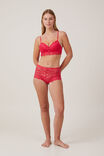 Butterfly Lace Wirefree Lift Bra, ROSE RED - alternate image 4