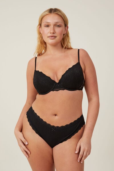 Buy Cotton On Body Everyday Lace Strapless Push Up 2 Bra in Black