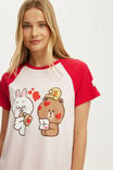 Relaxed Graphic T-Shirt Nightie, LCN LIN/LINE FRIENDS HEART STAMP - example image 2