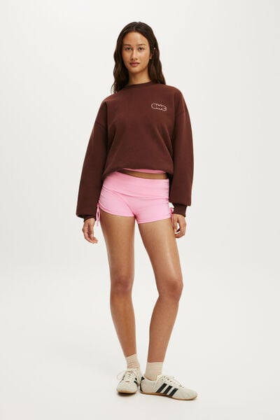 Ultra Soft Tie Side Roll Over Micro Short, PRISM PINK