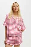 Flannel Short Sleeve Shirt And Short Personalised, ROBBIN CHECK/CHERRY POP - alternate image 4