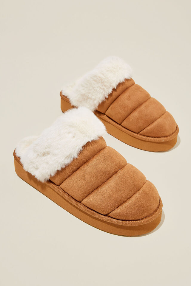 Quilted Platform Mule, MAPLE SYRUP