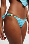 Fixed Tie Side Brazilian Bikini Bottom, WATERCOLOUR BLUES - alternate image 2