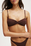 Twist Front Strapless Bandeau Bikini Top, ESPRESSO CREPE - example image 2