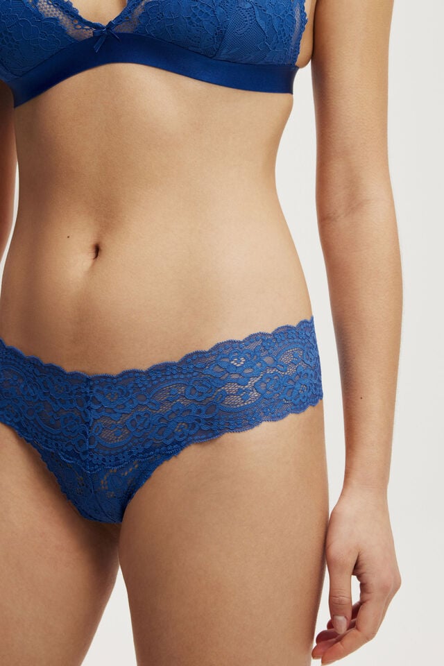 Everyday Lace G String Brief, BONJOUR BLUE