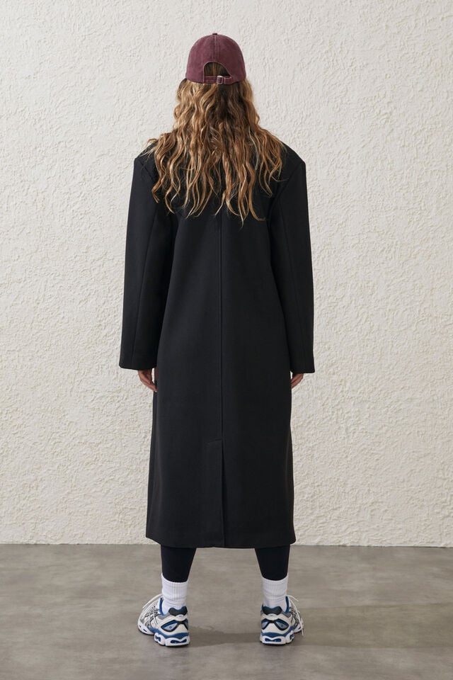 Winter Longline Coat, BLACK