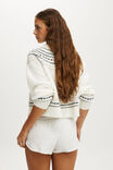 Button Up Cardigan, COCONUT MILK CHILL GIRL FAIRISLE - example image 3