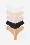 The Invisible G-String 5 Pack, BLACK/FRAPPE/MAPLE SUG/COCONUT/PINK - example image 1