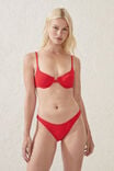 High Side Brazilian Seam Bikini Bottom, LOBSTER RED CRINKLE - alternate image 2