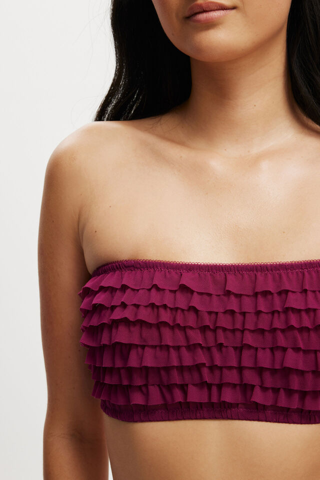 Rara Ruffle Bandeau, BOYSENBERRY