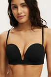 U Wire Strapless Push Up Bra, BLACK - example image 5