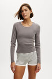 Active Core Rib Longsleeve, WASHED DESERT GREY - alternate image 1