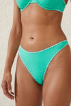 Refined High Side Thong Bikini Bottom, FRESH GREEN/BLANKET STITCH - alternate image 2