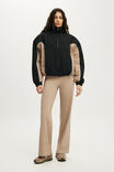 Lightweight Padded Track Jacket, BLACK/LATTE - example image 4