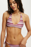 Scoop Neck Halter Bikini Top, BOHO STRIPES PINK SHIMMER - example image 2