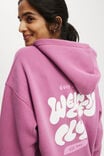 Plush Premium Graphic Hoodie, RED VIOLET/WELLNESS CLUB WHITE - alternate image 2