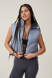 The Recycled Reversible Cropped Mother Puffer Vest, CLOUD GREY/BLACK - alternate image 1