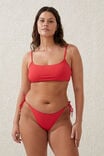 Straight Neck Crop Bikini Top, LOBSTER RED - alternate image 1