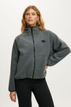 Polar Fleece Raglan Jacket, MID GREY MARLE - example image 1