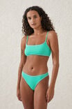 Straight Neck Crop Bikini Top, FRESH GREEN/BLANKET STITCH - alternate image 1