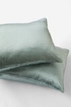 Satin Pillowcase Set, SILT GREEN - alternate image 1