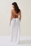 Open Mesh Beach Sarong Wrap Skirt, WHITE/CROCHET - alternate image 3