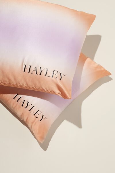 Satin Pillow Slip Duo Personalised, LILAC OMBRE