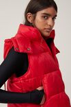 The Recycled Mother Hooded Puffer Vest 2.0, APRES RED - alternate image 2
