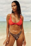 Refined High Side Brazilian Bikini Bottom, TEXTURED LEOPARD - alternate image 1