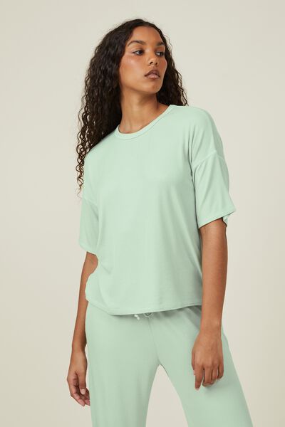 Sleep Recovery Slouch T-Shirt, CAMEO GREEN
