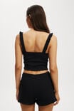 Rib Ruffle Cami, BLACK - alternate image 3