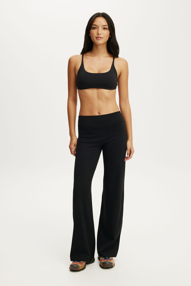 Ultra Luxe Strappy Cross Back Crop, BLACK