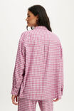 Personalised Cloud Soft Flannel Oversized Shirt, LUCY CHECK PINK KISS - example image 3