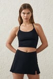 Saia - Rib Front Split Skirt, BLACK - vista alternativa 4