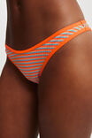 Refined High Side Brazilian Bikini Bottom, ORANGE STRIPE RIB - alternate image 2