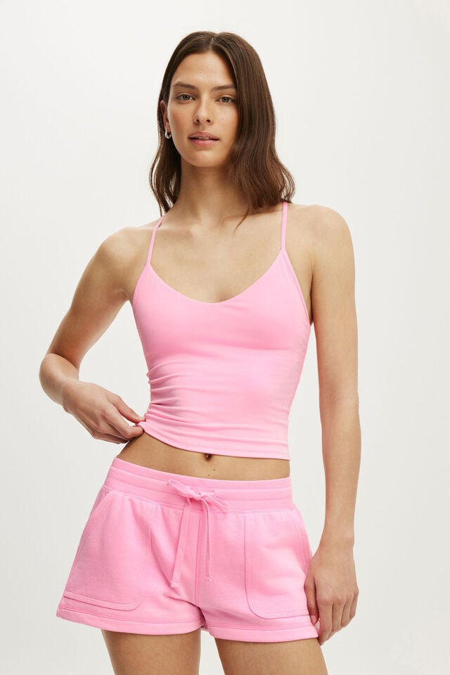 Ultra Soft V Neck Racer Back Tank, PRISM PINK