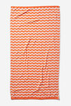 Cotton Beach Towel, BEACH WAVE PINK ORANGE - alternate image 1