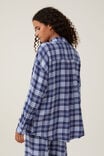 Flannel Boyfriend Long Sleeve Shirt, NAVY/BLUE CHECK - alternate image 3