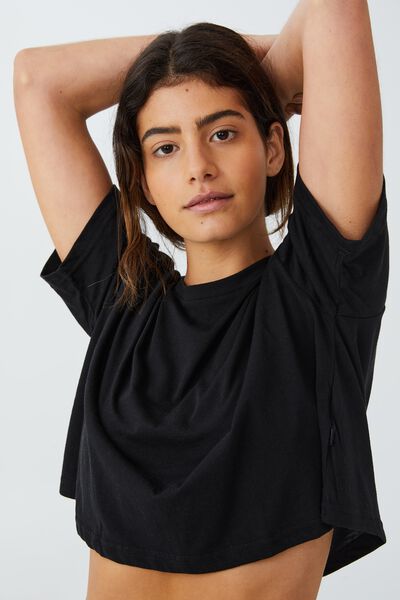 Relaxed Active Recycled T-Shirt, BLACK