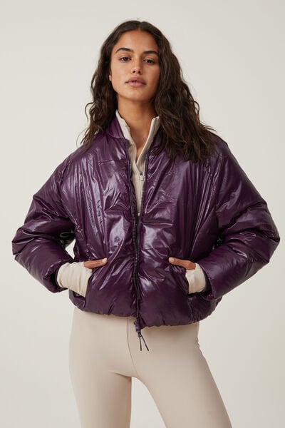 The Recycled Mother Puffer Bomber Jacket, PICKLED BEET