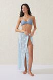 Open Mesh Beach Sarong Wrap Skirt, BLUE SKY/FLORAL - alternate image 1