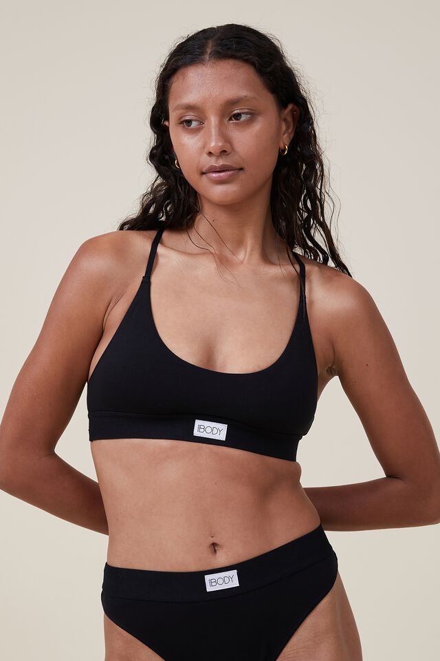 Women's Everyday Strappy Scoop Bralette made with Organic Cotton